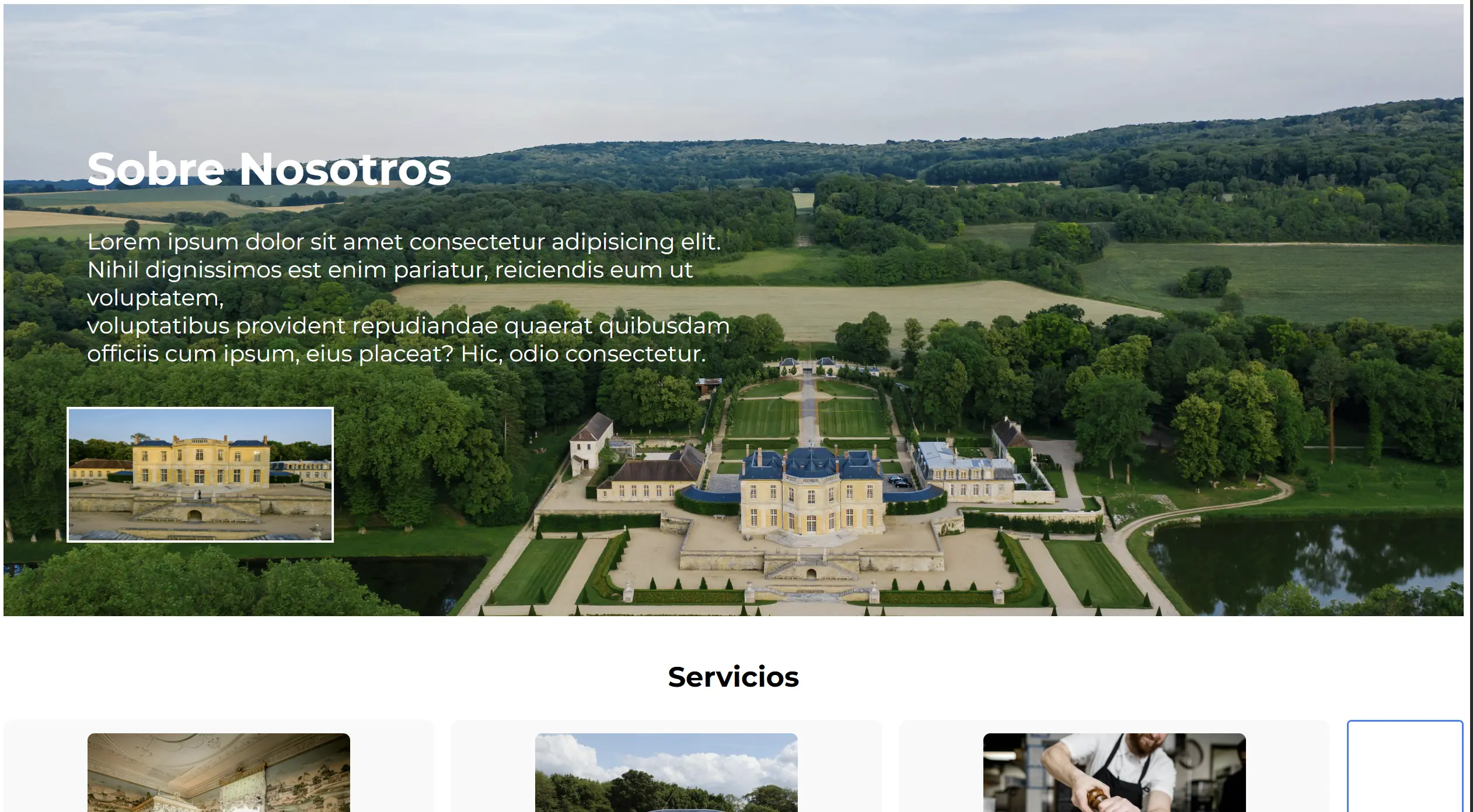 Demo sitio web para jardín de eventos